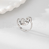 925 Sterling Silver Heart Open Cuff Rings for Women WZ9859-1