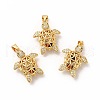 Rack Plating Brass Micro Pave Cubic Zirconia Pendants KK-H436-06G-3