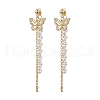 304 Stainless Steel Tassel Stud Earrings EJEW-JE06319-2