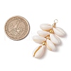 Natural Cowrie Shell Color-Changing Cluster Pendants PALLOY-JF03560-01-2