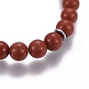Natural Red Jasper Charm Bracelets BJEW-I275-B02-4