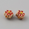 Light Gold Tone Alloy Enamel Beads ENAM-WH0057-43D-1