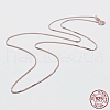 925 Sterling Silver Box Chain Necklaces STER-F039-40cm-04RG-3