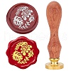 Brass Wax Seal Stamps with Wood Handle AJEW-WH0412-0131-1