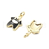 Brass Enamel Charms KK-L237-026G-3