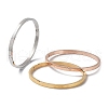3Pcs 3 Color 304 Stainless Steel Grooved Bangles Set BJEW-F464-02-1
