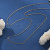 1MM 304 Stainless Steel Cable Chain Necklaces NJEW-T016-15G-2