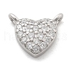 925 Sterling Silver Micro Pave Clear Cubic Zirconia Heart Charms STER-A034-01P-1