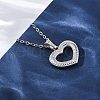 Hollow Heart 304 Stainless Steel Pendant Necklaces NJEW-M096-13P-5