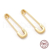 925 Sterling Silver Safety Pins Earrings EJEW-H110-17G-3