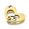 201 Stainless Steel Pendants STAS-A116-01G-04-2