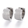 Textured 304 Stainless Steel Huggie Hoop Earrings EJEW-L252-017P-1