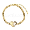 Brass Micro Pave Cubic Zirconia Link Bracelets BJEW-M050-06G-02-4