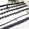 6Pcs 6 Styles Gothic Polyester Lace Choker Necklaces for Women FS-WG8751E-01-1