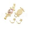 Brass Natural Pearl Fold Over Clasps KK-U059-21G-2
