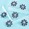 AHADERMAKER 6Pcs 1-Hole Alloy Rhinestone Shank Buttons BUTT-GA0001-15B-3