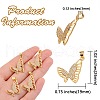 5Pcs Brass Micro Pave Clear Cubic Zirconia Pendants ZIRC-SZ0001-65-2