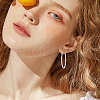 Beebeecraft 1 Pair Rhodium Plated 925 Sterling Silver Big Hoop Earrings STER-BBC0007-25-5
