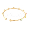 Adjustable Brass Colorful Enamel Evil Eye Open Cuff Bangles for Women BJEW-S147-18G-A-3