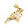 Real 18K Gold Plated Brass Micro Pave Cubic Zirconia Robin Brid Pendants KK-E072-25G-2