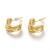 Brass Half Hoop Earrings EJEW-H104-10G-1