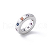 Brass Micro Pave Cubic Zirconia European Beads KK-K399-14P-04-2