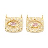 Rack Plating Brass Cubic Zirconia Pendants KK-D073-25G-04-1