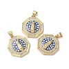 Brass Micro Pave Cubic Zirconia Pendants KK-K385-021G-2