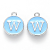 Platinum Plated Alloy Enamel Charms X-ENAM-S118-04W-P-1