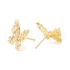 Clear Cubic Zirconia Butterfly Stud Earrings for Women EJEW-K090-03G-2