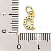 Initial Letter Brass with Cubic Zirconia Charms KK-Q814-26D-G-3