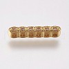 Brass Micro Pave Cubic Zirconia Spacer Bars KK-I614-038B-G-1