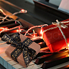 DICOSMETIC 30Yards 3 Colors Musical Note Pattern Polyester Striped Ribbon OCOR-DC0001-19-7