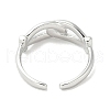 Double Knot Brass Open Cuff Ring for Women RJEW-A040-05P-3