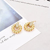 Brass Micro Pave Cubic Zirconia Stud Earrings KK-T074-45G-1