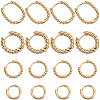 SUNNYCLUE 8 Pairs 4 Styles Brass Beaded Huggie Hoop Earrings for Women KK-SC0004-60-1