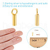 GOMAKERER 30Pcs 3 Colors 925 Sterling Silver Cord Ends FIND-GO0002-60-5
