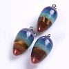 Chakras Natural Mixed Stone Pointed Pendants G-J384-05A-2