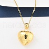201 Stainless Steel Textured Love Heart Pendant Necklaces for Women NJEW-Z069-01G-03-1