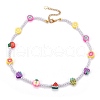 Polymer Clay Fruit Beaded Necklaces NJEW-JN03359-1