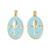 Brass Enamel Pendants KK-R226-09G-2