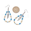 304 Stainless Steel & Glass Seed Beads Dnagle Earrings for Women EJEW-MZ00397-03-3