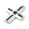 Rack Plating Alloy with Black Rhinestone Pendants FIND-Z051-04P-01-2
