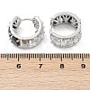 Brass Black Cubic Zirconia Hoop Earrings EJEW-Q016-11P-3