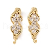 Rack Plating Brass Cubic Zirconia Hoop Earring Findings KK-S374-04G-01-1