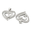 Rack Plating Brass Micro Pave Cubic Zirconia Pendants KK-F869-05P-2
