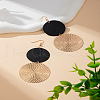 Textured Flat Round Alloy Dangle Earrings FS-WGFADC7-02-1