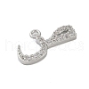 Rack Plating Brass Micro Pave Clear Cubic Zirconia Pendants KK-A224-03Q-P-2