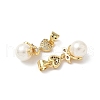 Brass Micro Pave Cubic Zirconia and ABS Imitation Pearl Pendants KK-Q068-14G-2