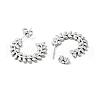 304 Stainless Steel Olive Leaf Wrap Stud Earrings EJEW-A076-01P-2